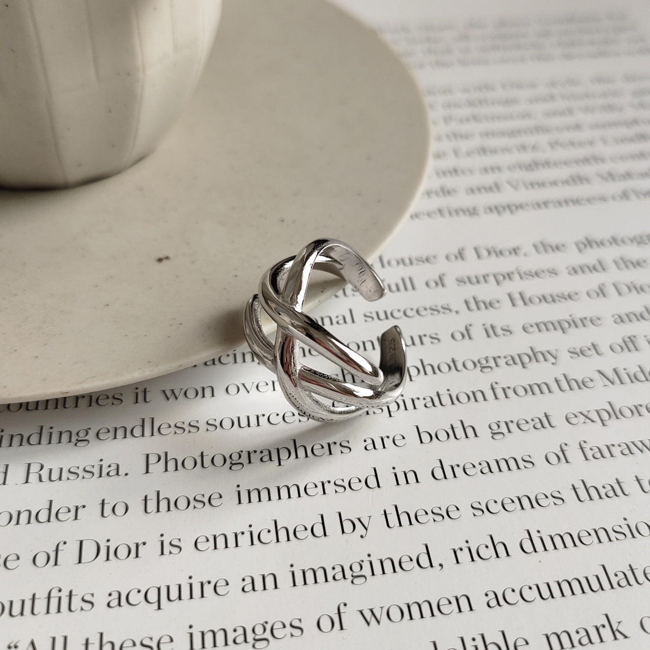 Anello da donna con intarsio a cuore in argento sterling 925