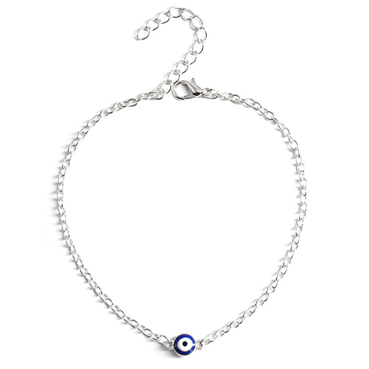 Evil Eye Bracelet Turkish Blue Eye Jewelry Geometric Style Alloy Hand Chain for Women