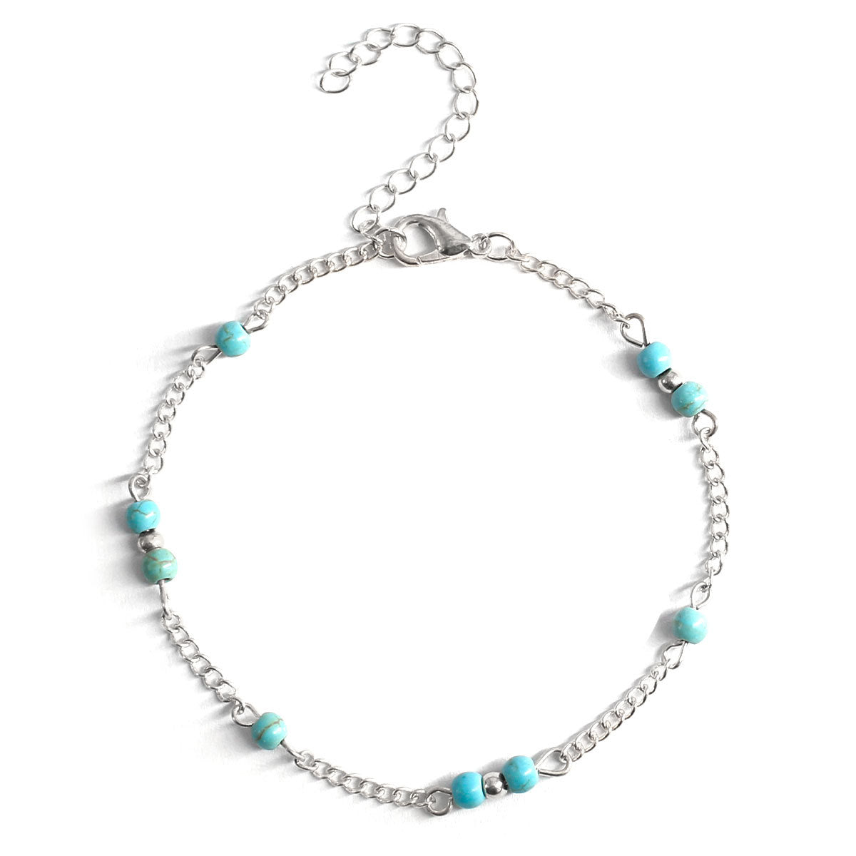 Women's Geometric Alloy Anklet Hand-Strung Fashion Accessory for Street Style