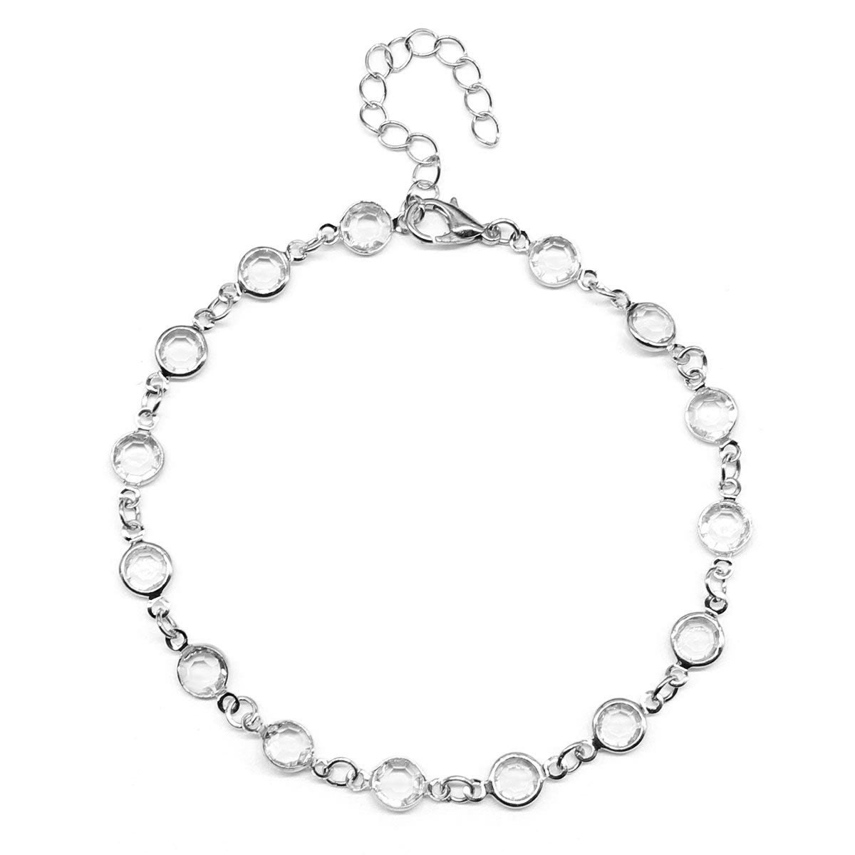 Minimalist Alloy Rhinestone Anklet for Women Beach Jewelry