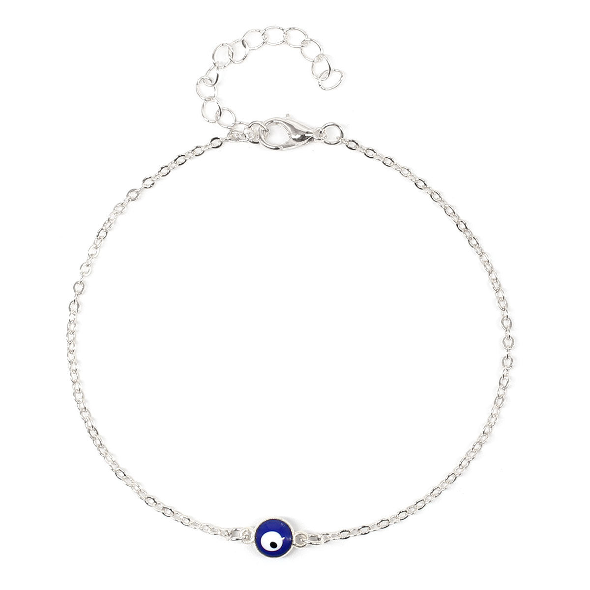 Evil Eye Anklet for Women Crystal Geometric Minimalist Western Style Foot Chain Jewelry