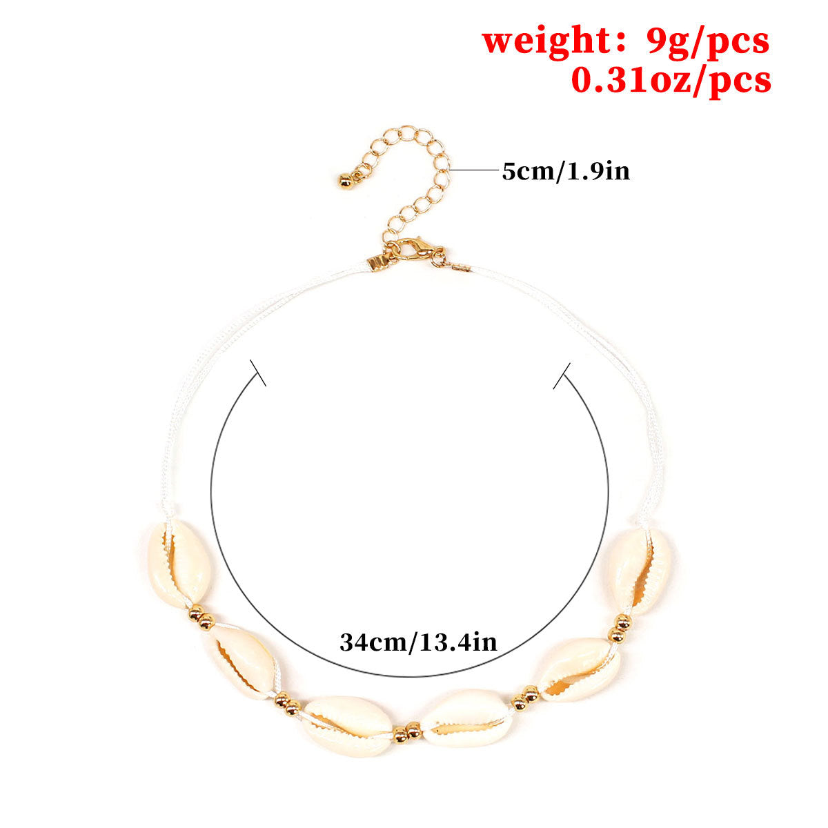 Minimalist Shell Beaded Necklace for Women Cross Chain Clavicle Necklace