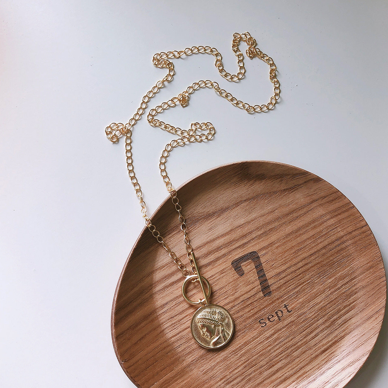 18K Gold Plated 925 Sterling Silver Geometric Double Layer Necklace with T-Clasp