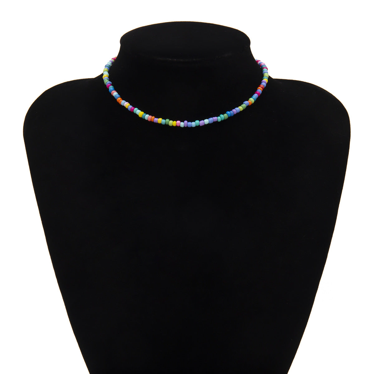 Collana da Donna Minimalista con Pendente a Strato Singolo Geometrico di Tendenza con Perline Rotonde