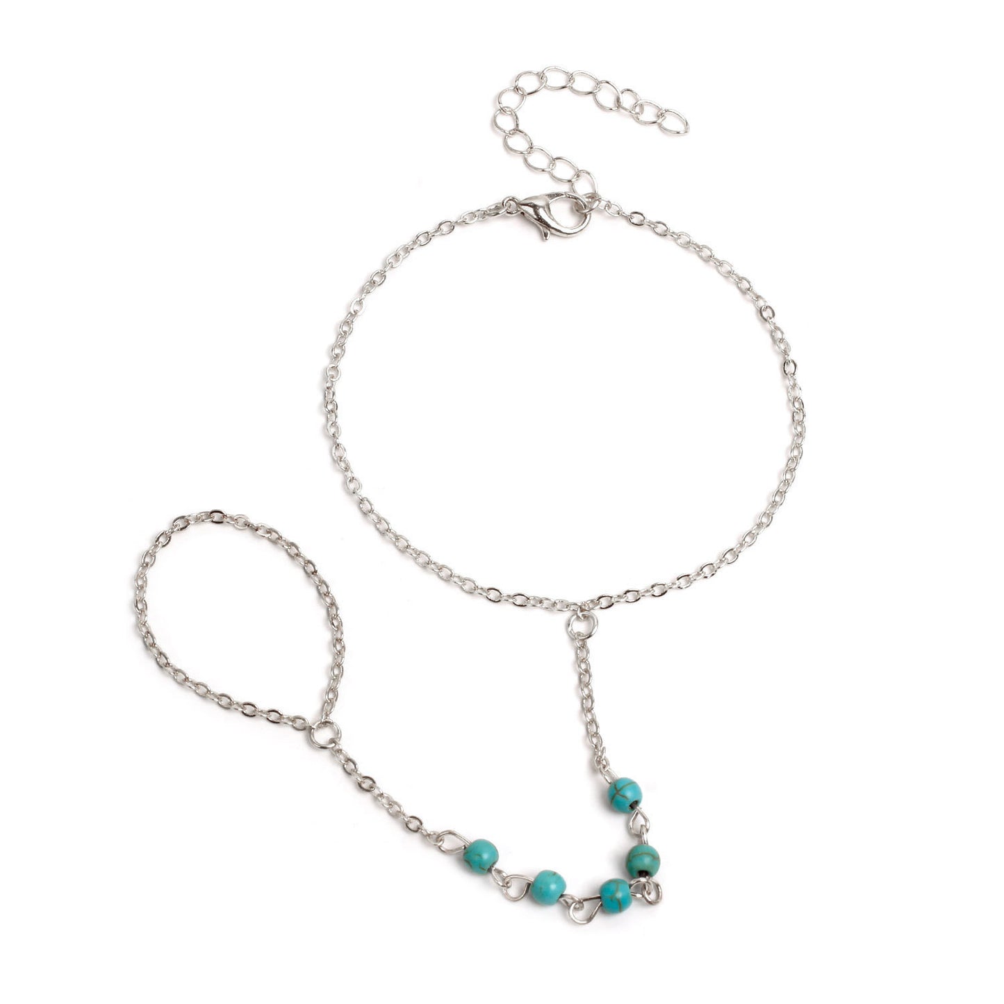 Pulsera de Cuentas Turquesa Geométrica Minimalista para Mujer Joyería de Moda Hecha a Mano