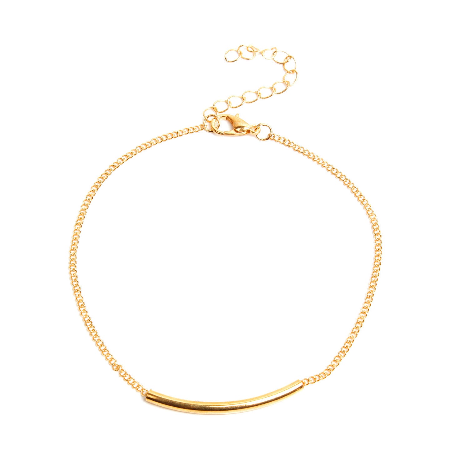 Minimalist Western Style Alloy Tubular Anklet for Women Fashion Beach Anklet Trendy Summer Foot Jewelry