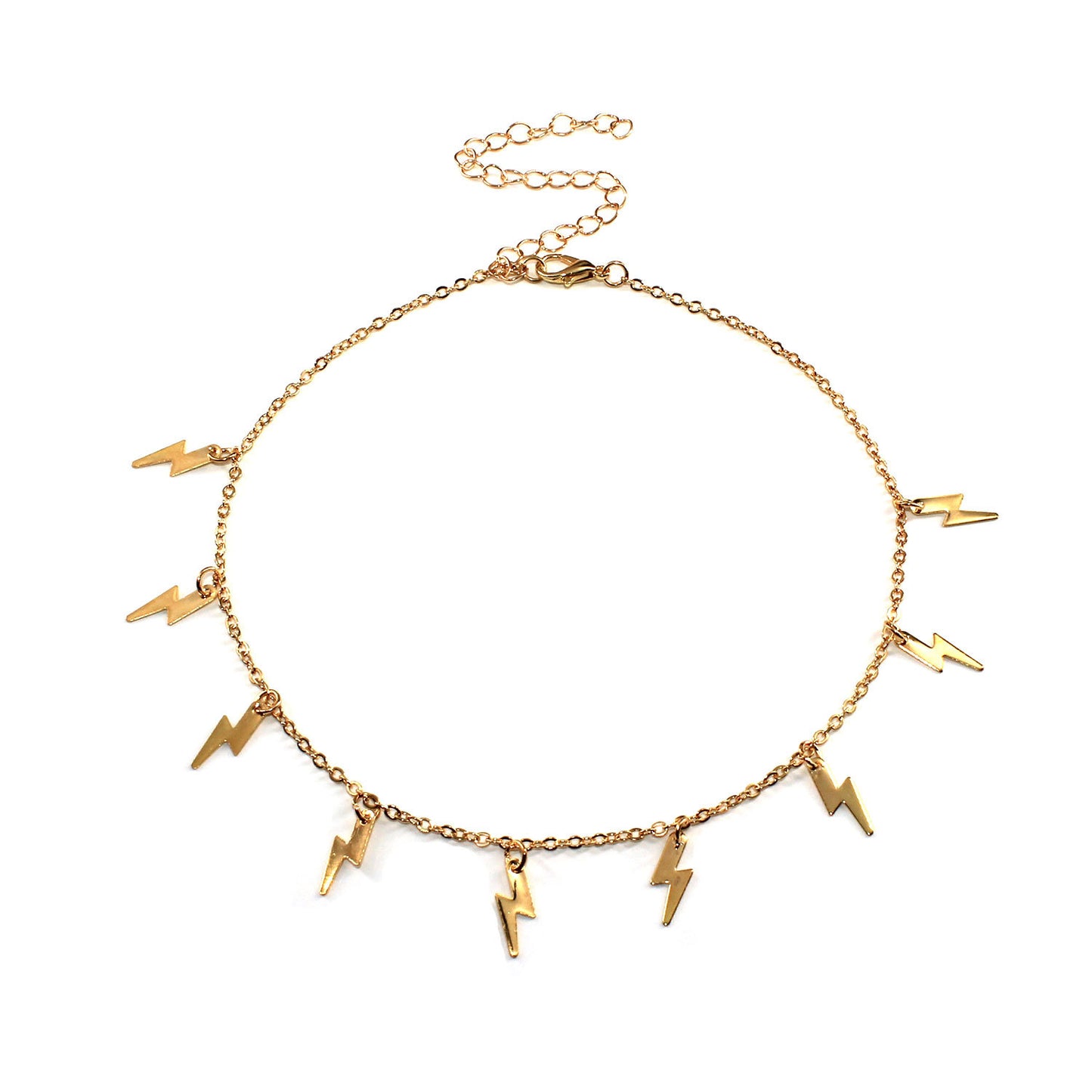 Lightning Pendant Necklace for Women Alloy Geometric Cross Chain Minimalist Fashion Necklace