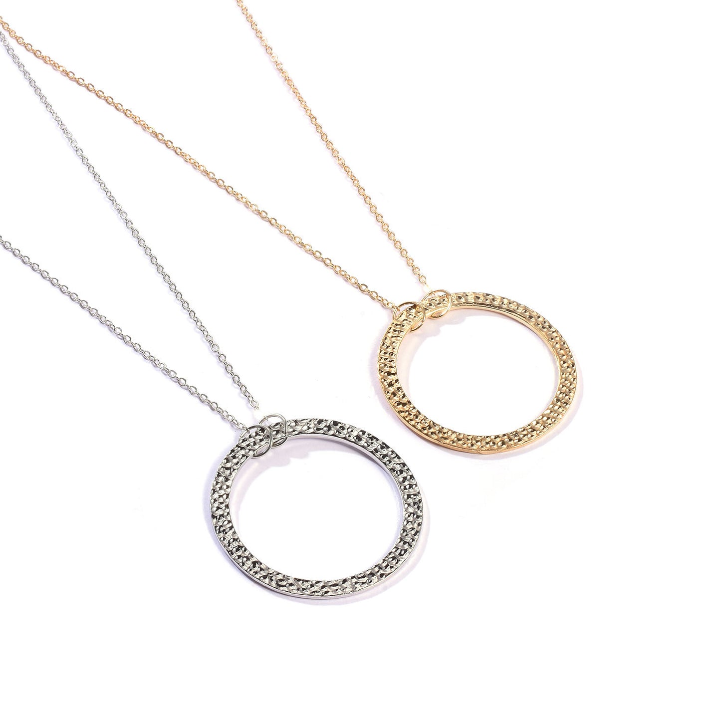 Oversized Geometric Hoop Necklace for Women Alloy Cross Chain Sweater Necklace