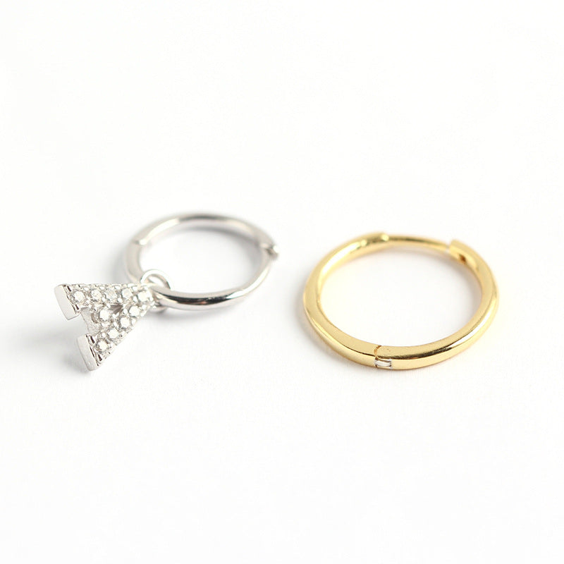 Barra con dije de plata esterlina 925 con letras de diamantes de imitación para mujer