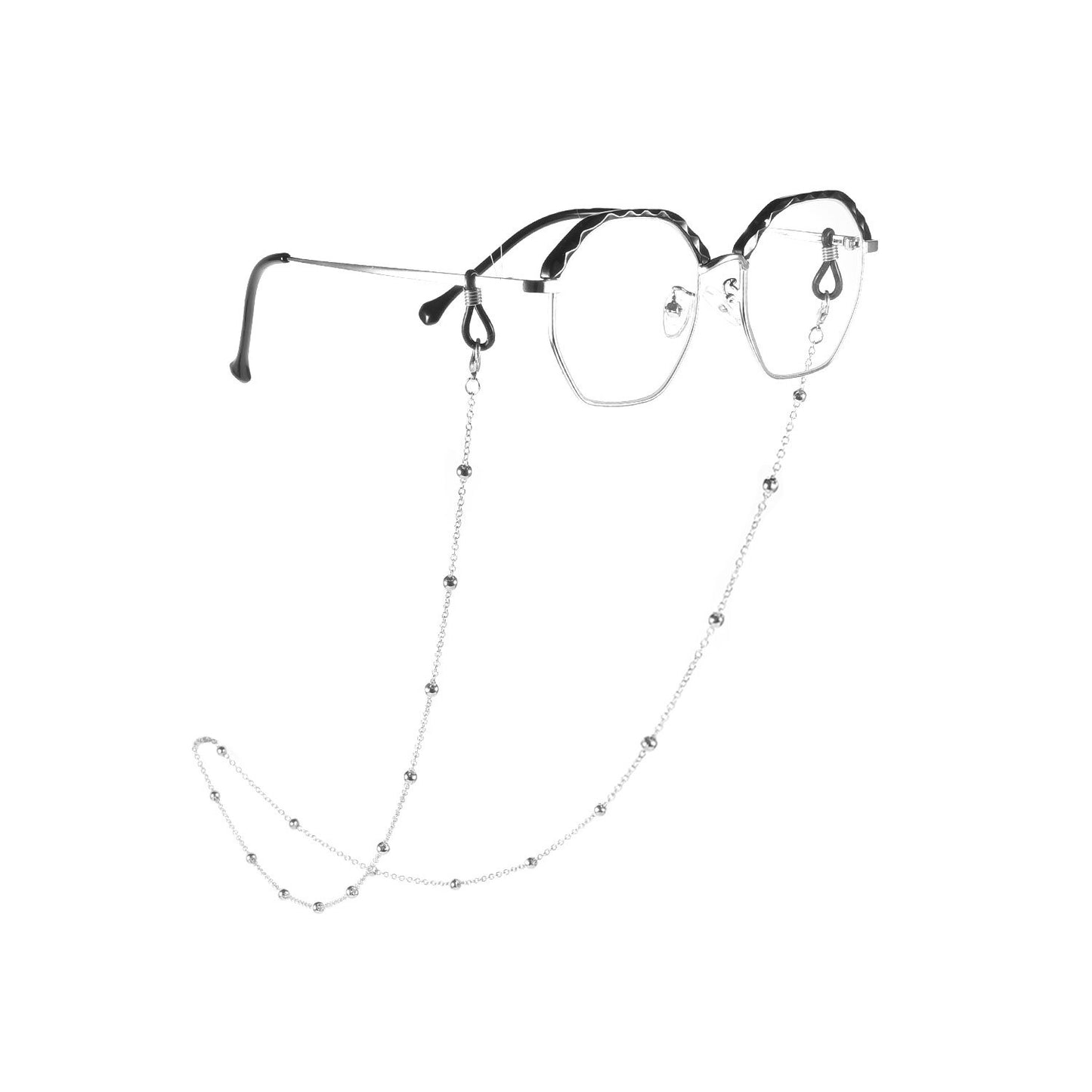 Round Bead Ball Chain Alloy Eyewear Mask Chain for Women