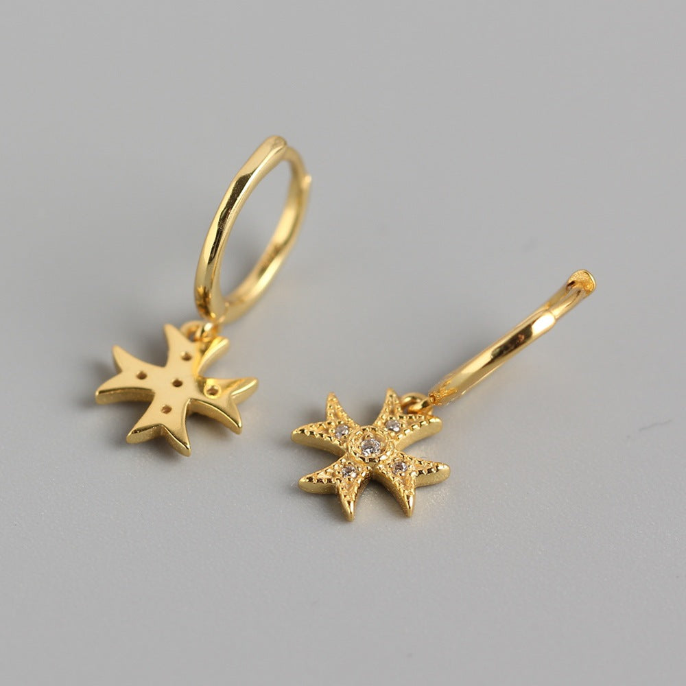 Orecchini di lusso con croce in argento sterling 925 e diamanti