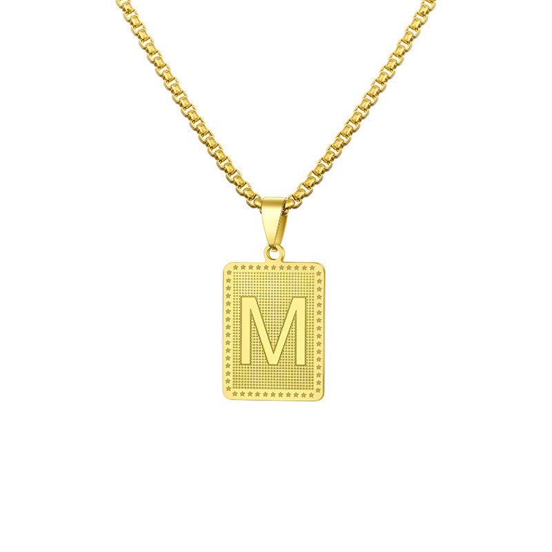 Collana con lettera in acciaio inossidabile, ciondolo geometrico, per uomo e donna, gioielli alla moda e casual