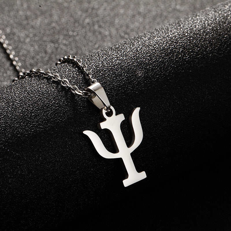 Collana con Pendente Geometrico in Acciaio Inossidabile e Titanio, Catena a O, Moda Business Casual, Collana girocollo da Donna