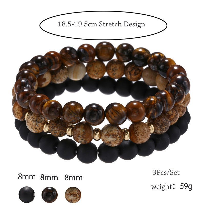 Bracciale Uomo/Donna Minimalista Geometrico Circolare in Pietra Fatto a Mano, Ideale come Souvenir di Viaggio o Regalo