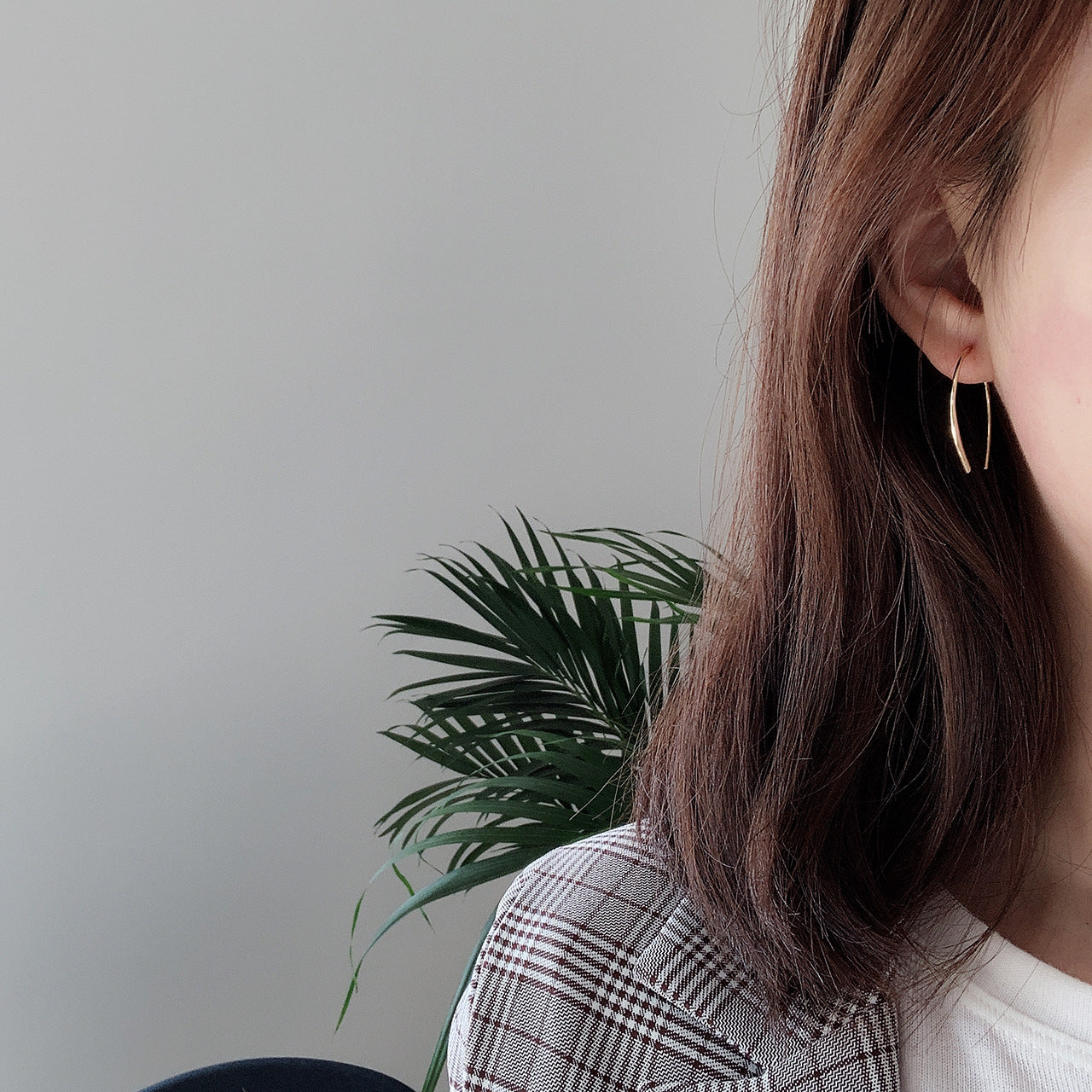 Pendientes de plata de ley 925 con forma de U, estilo coreano, diseño geométrico, con incrustaciones de perlas, joyería para mujer
