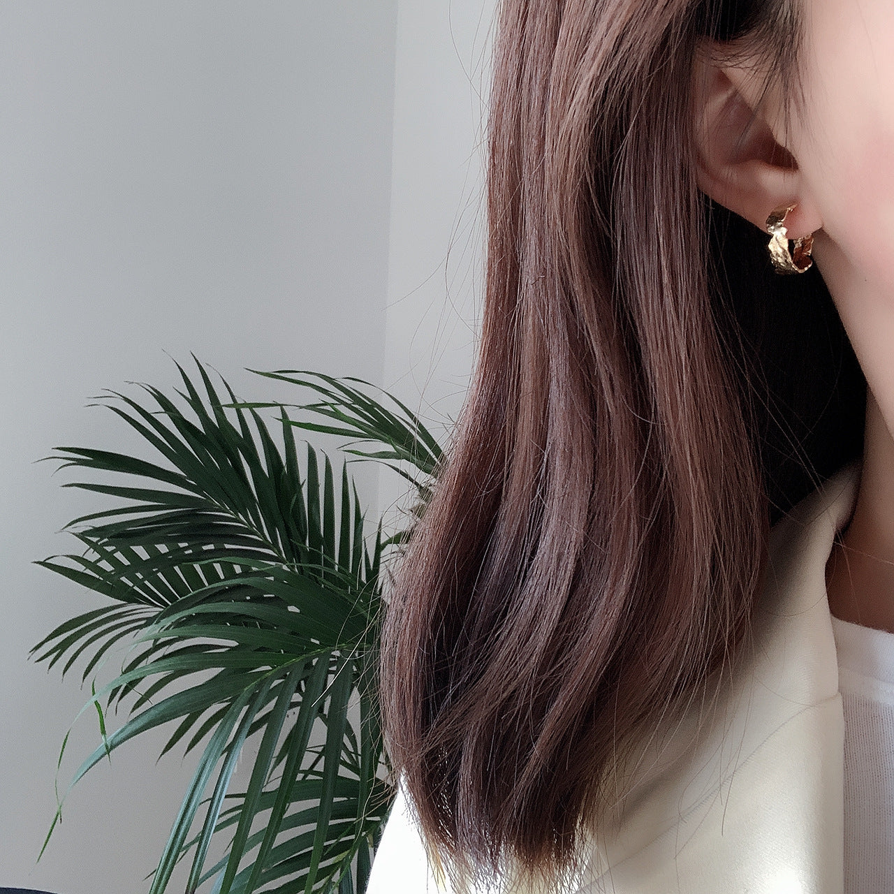 Minimalist Irregular S925 Sterling Silver Plated Letter Number Stud Earrings for Women