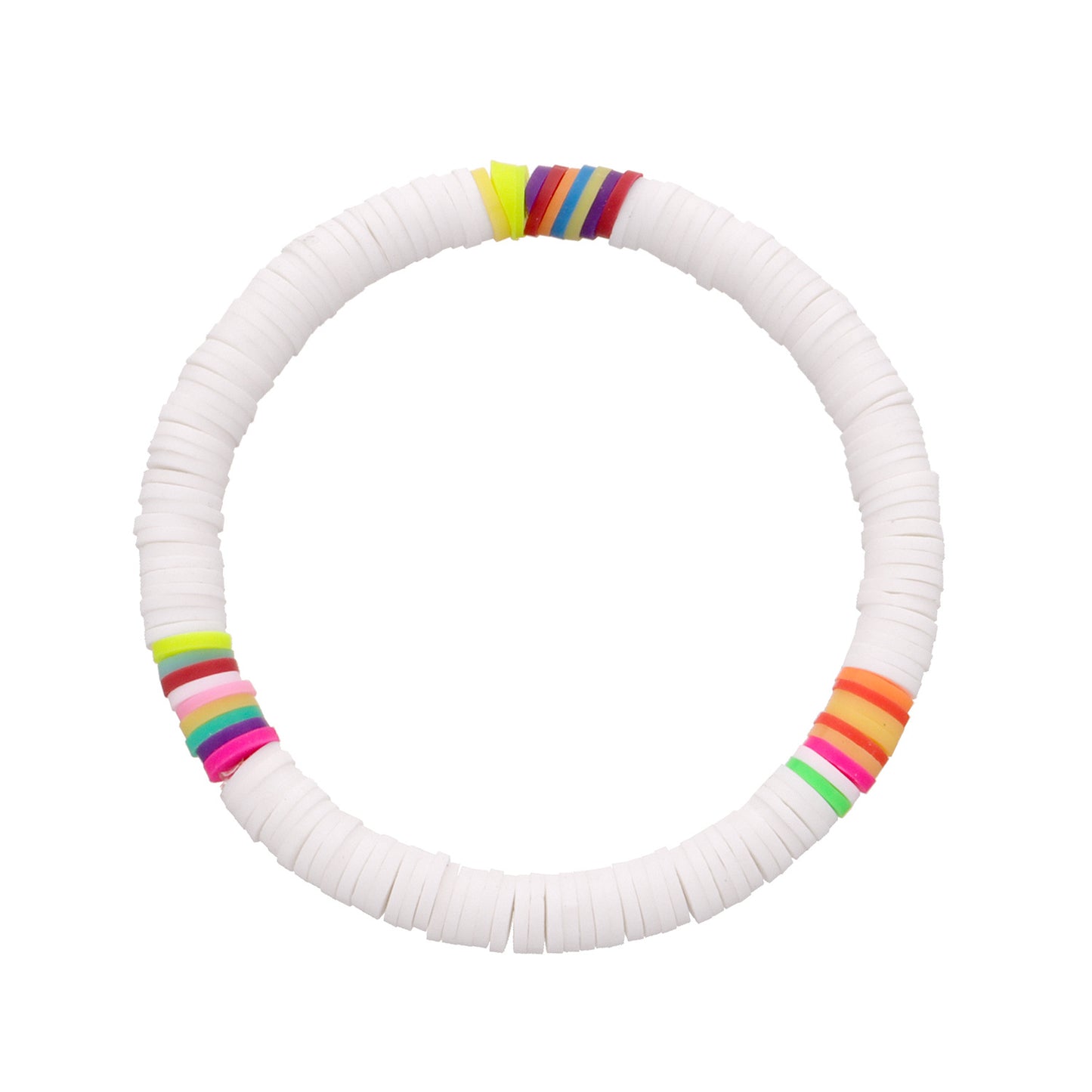 Colorful Clay 6mm Beach Bracelet for Women Bohemian Style Elastic Rope Beaded Jewelry Travel Souvenir Gift