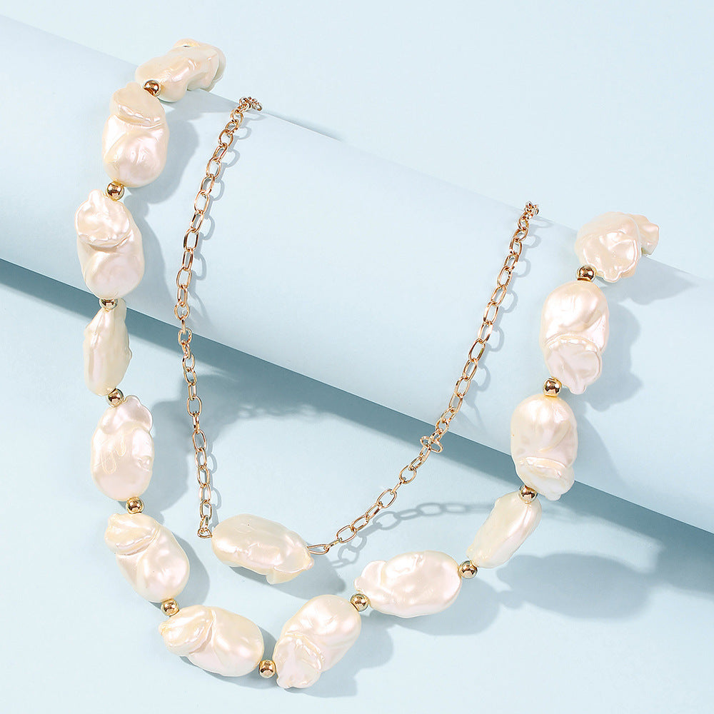 Conjunto de collar bohemio de aleación estilo europeo con diamantes de imitación y cadena de serpiente - Diseño irregular de moda para mujer