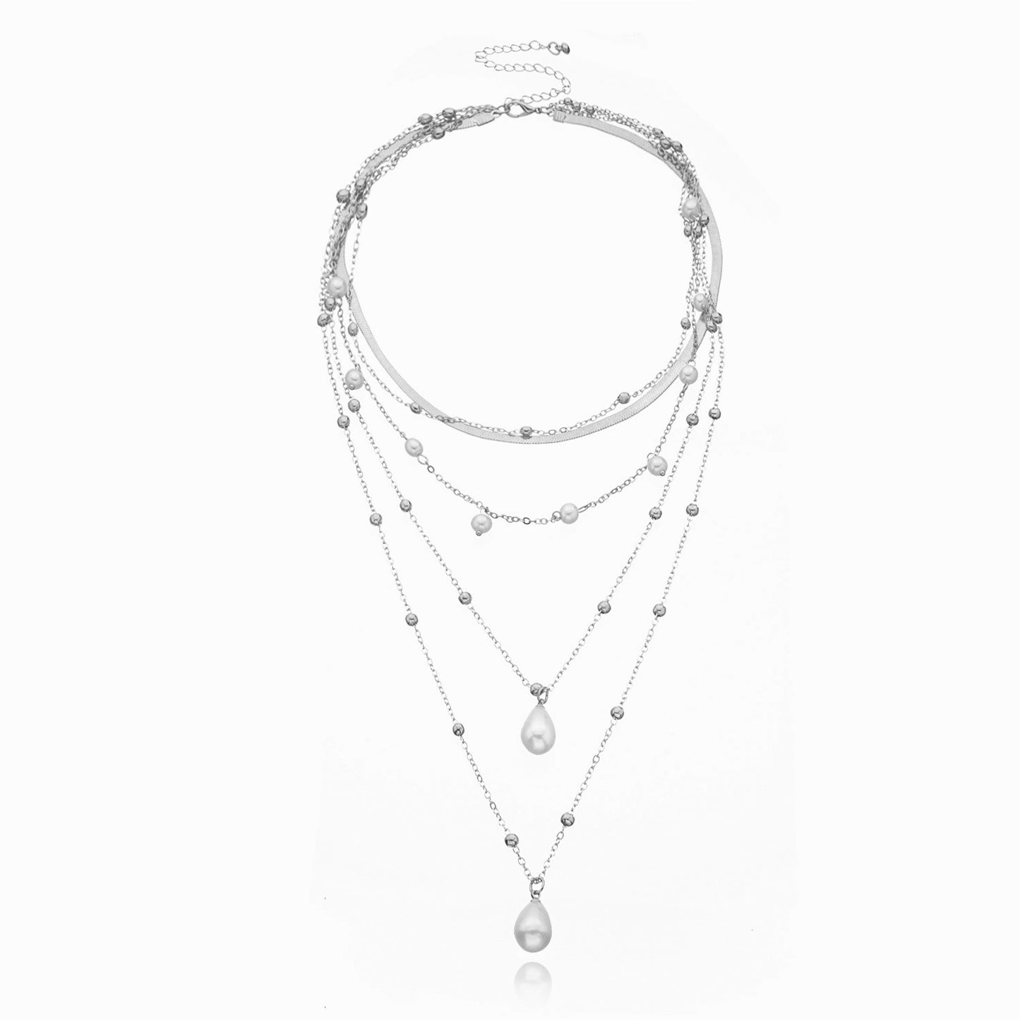 Vintage Minimalist Geometric Mother of Pearl Pendant Necklace for Women Alloy Ball Chain