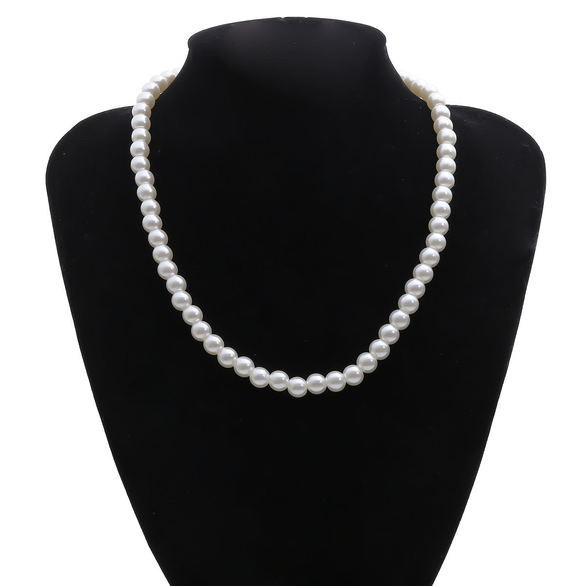 Sweet Elegant Geometric Round Imitation Pearl Ball Chain Necklace with Tassel