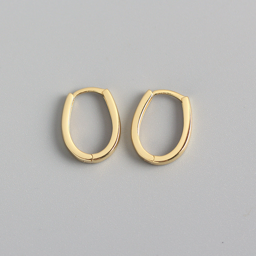 S925 Sterling Silver U-Shaped Minimalist Earrings Fashion Casual Jewelry