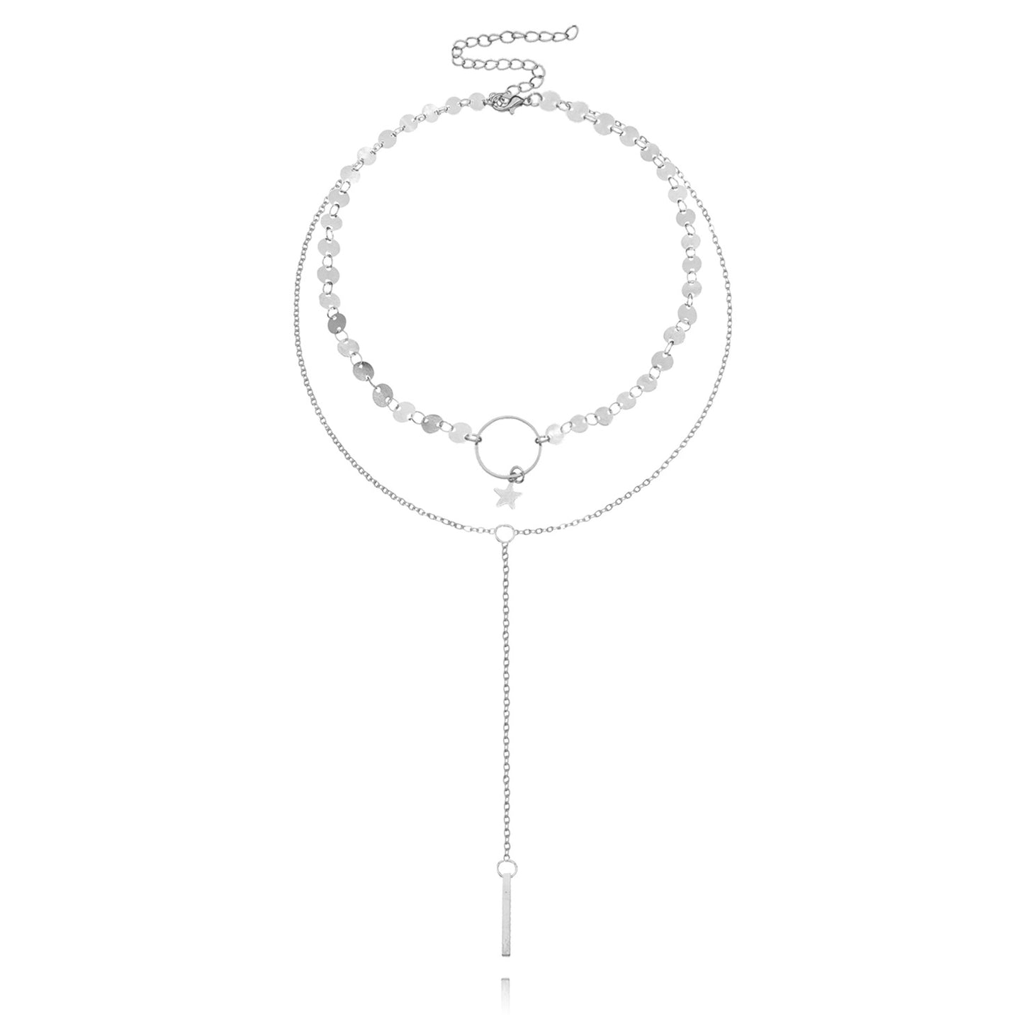Five Point Star Pendant Necklace for Women Minimalist Geometric Fashion Choker Chain Jewelry