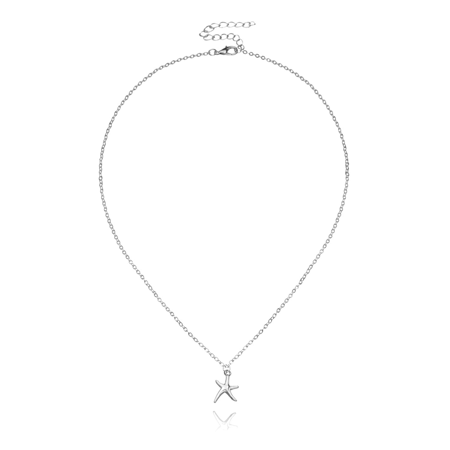 Minimalist Geometric Star Pendant Necklace for Women Alloy Plated Fashion Jewelry
