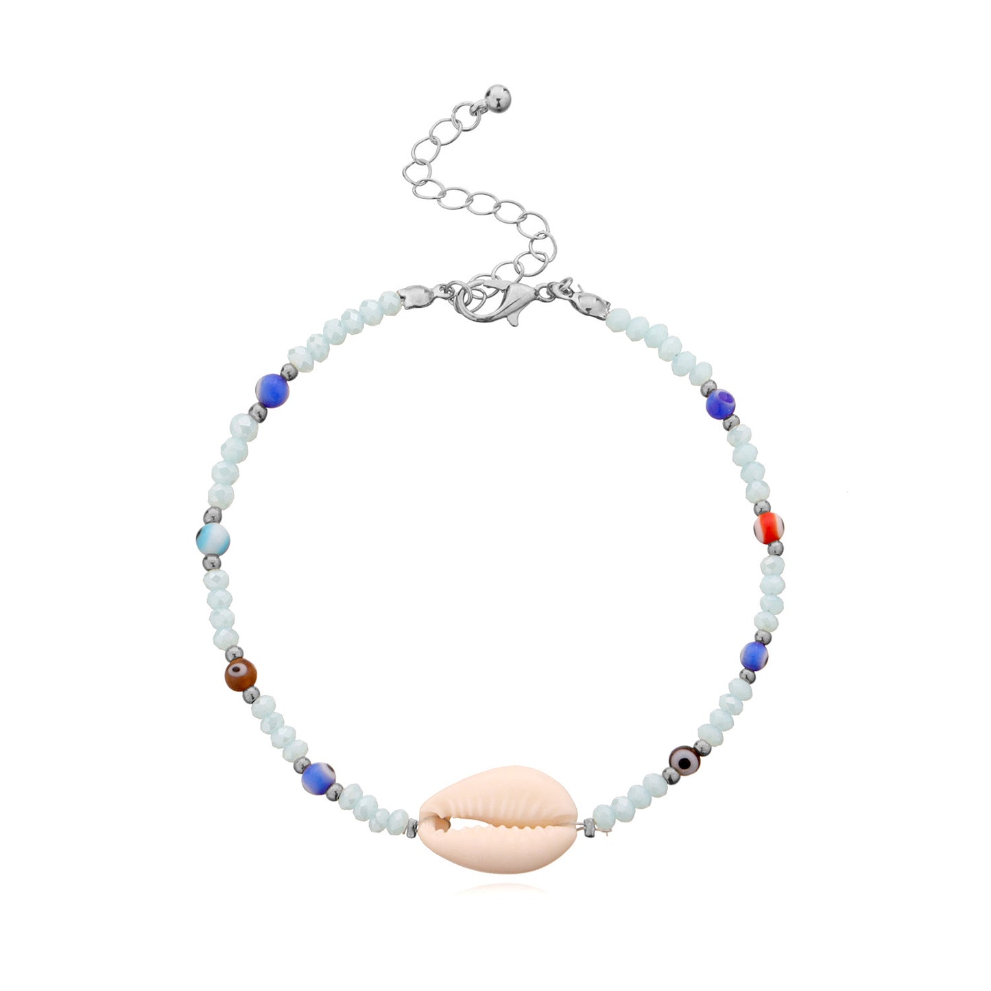 Pearl Shell Beach Anklet for Women Colorful Miyu Bead Eye Design