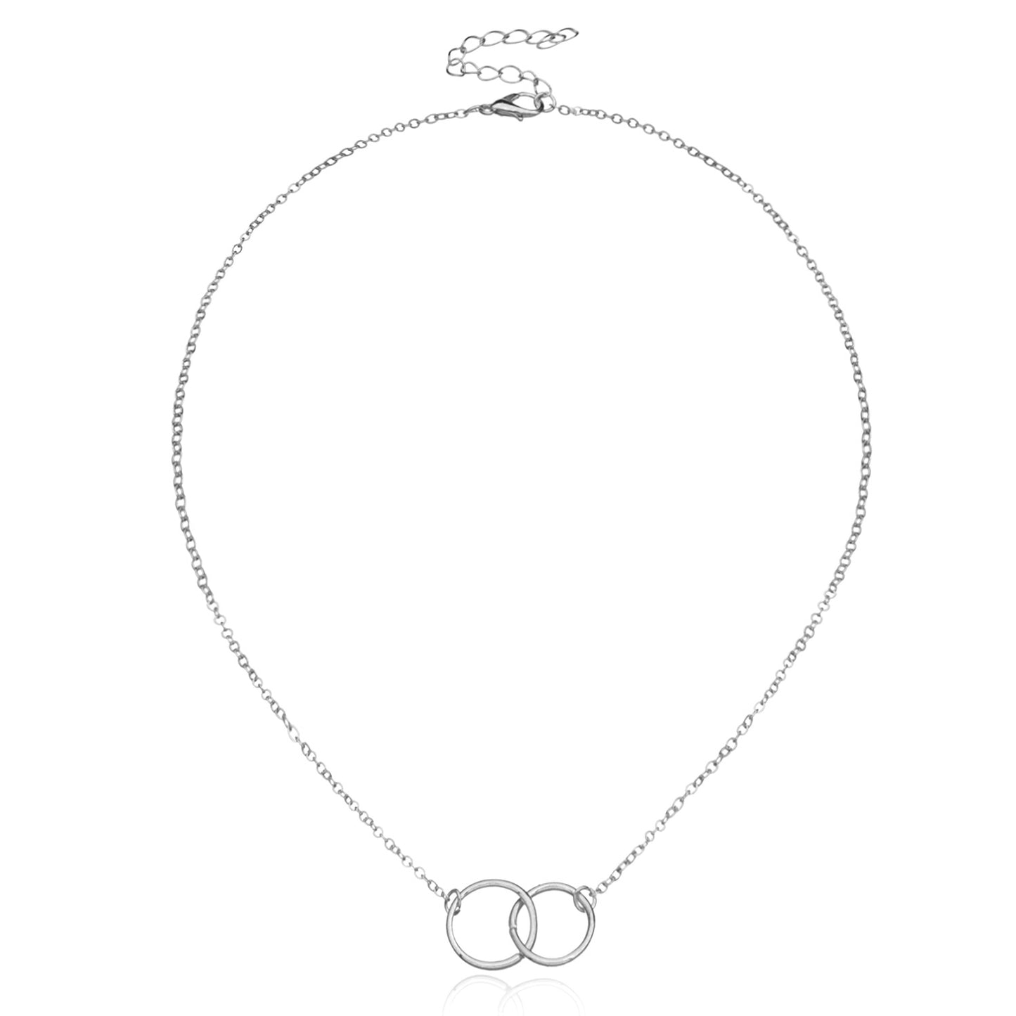 Collana da donna con ciondolo in lega a doppio cerchio