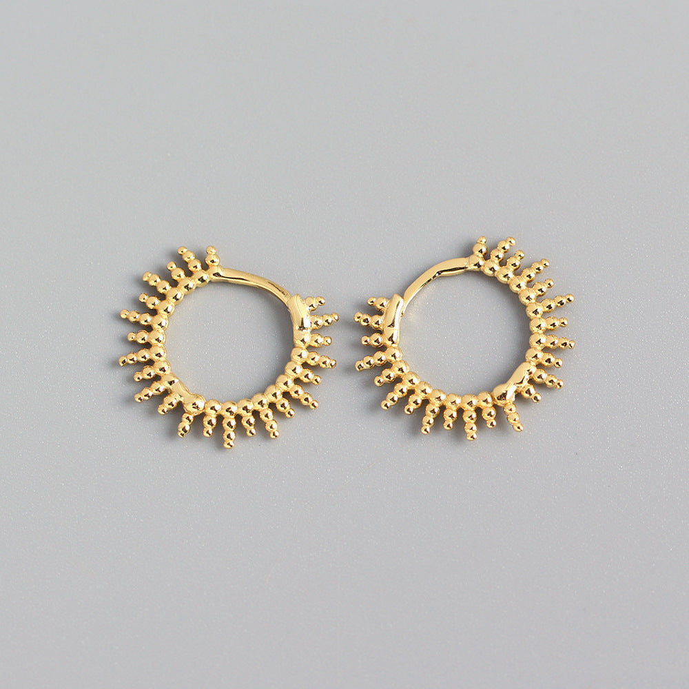 S925 Sterling Silver Geometric Ear Cuffs Earrings for Women, Sweet-Cool Individual Trend Style