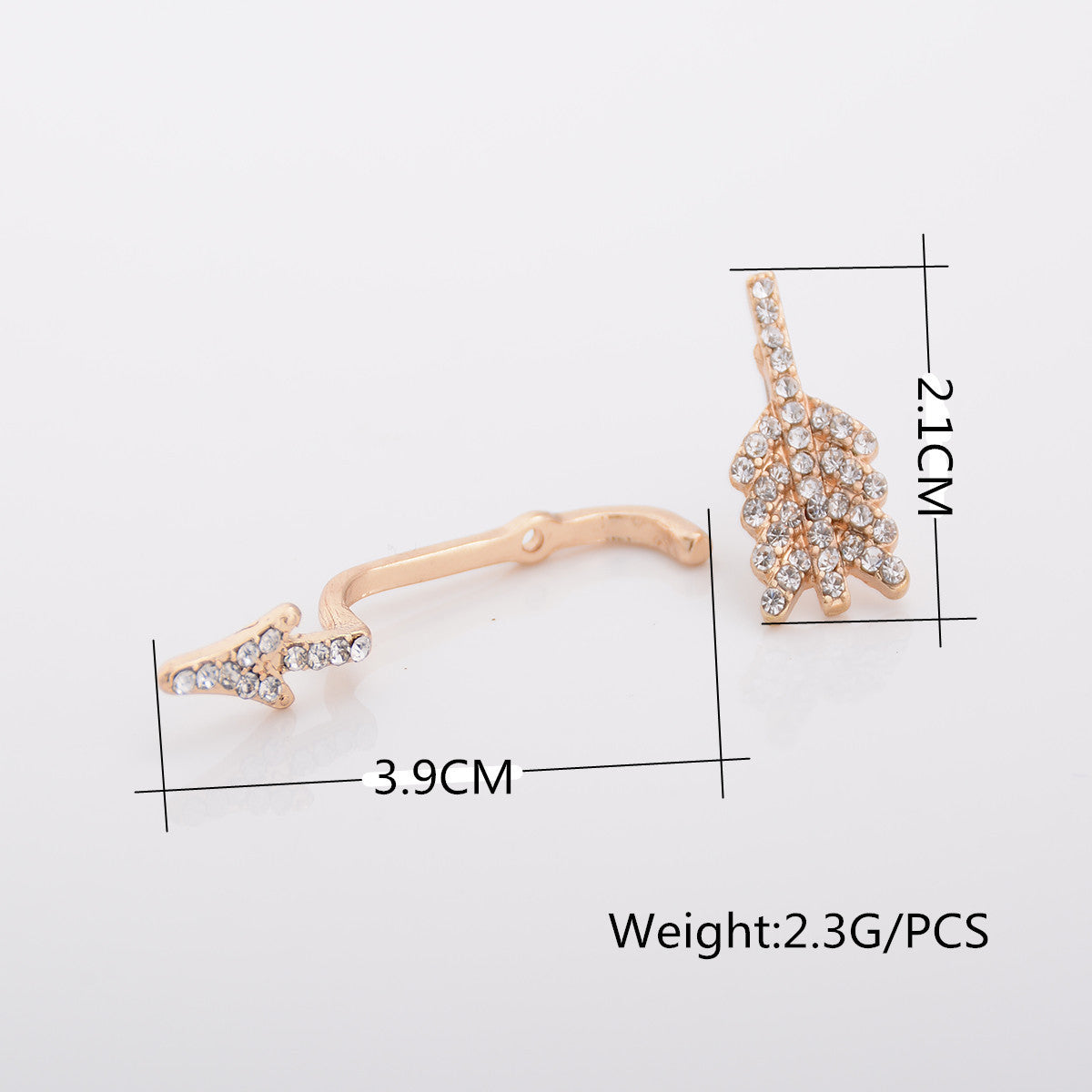 Pendientes de Tachuela con Estrás Asimétricos de Flecha Geométrica para Mujer, Joyería de Moda de Aleación