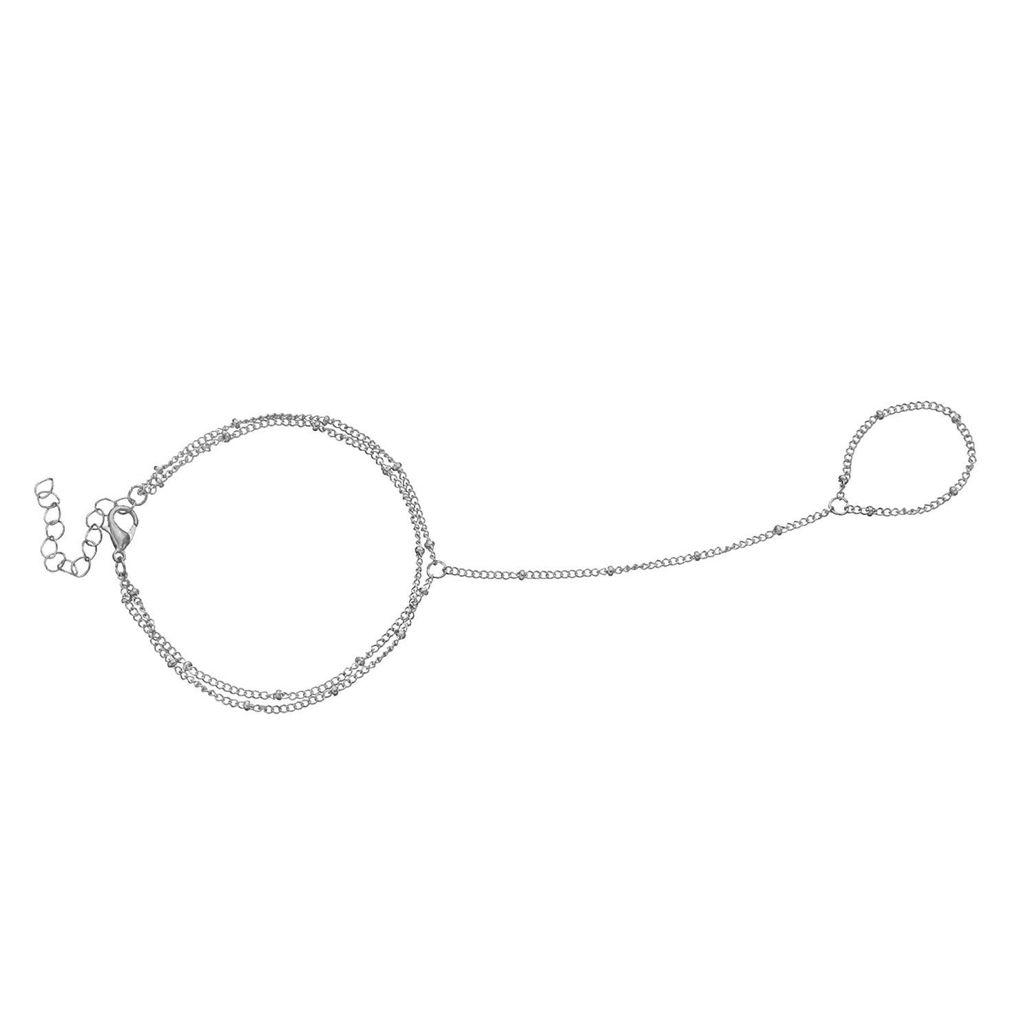 Minimalist Geometric Alloy Chain Bracelet for Women - Elegant Layered Beaded Anklet Jewelry for Travel Souvenir, Exhibition, Promotion, Employee Gift, Anniversary, Business Gift, Opening Ceremony