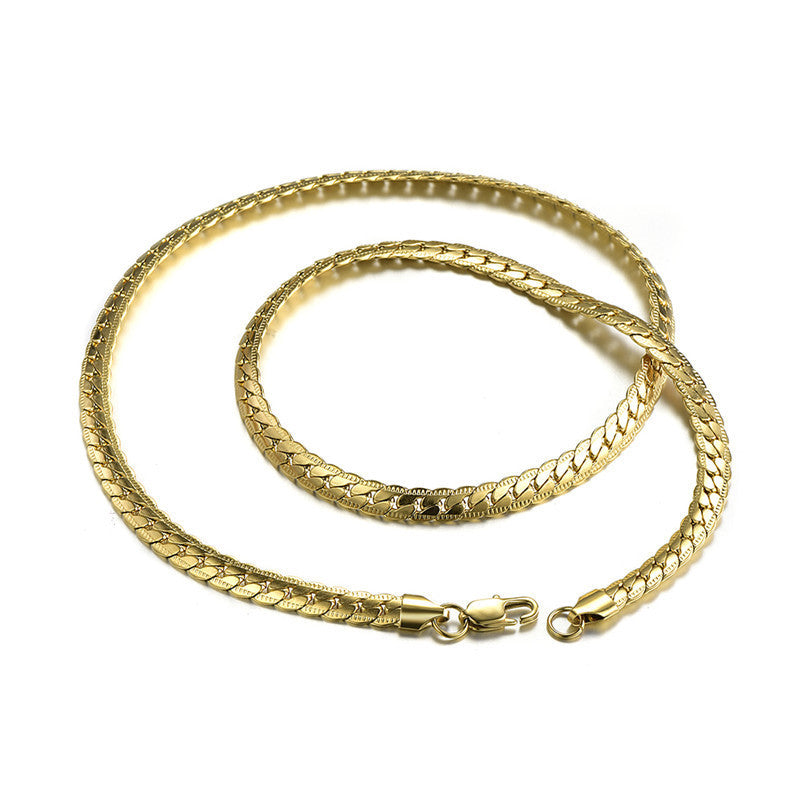 Collar de cadena NK de acero inoxidable geométrico unisex, galvanizado, joyería minimalista de moda