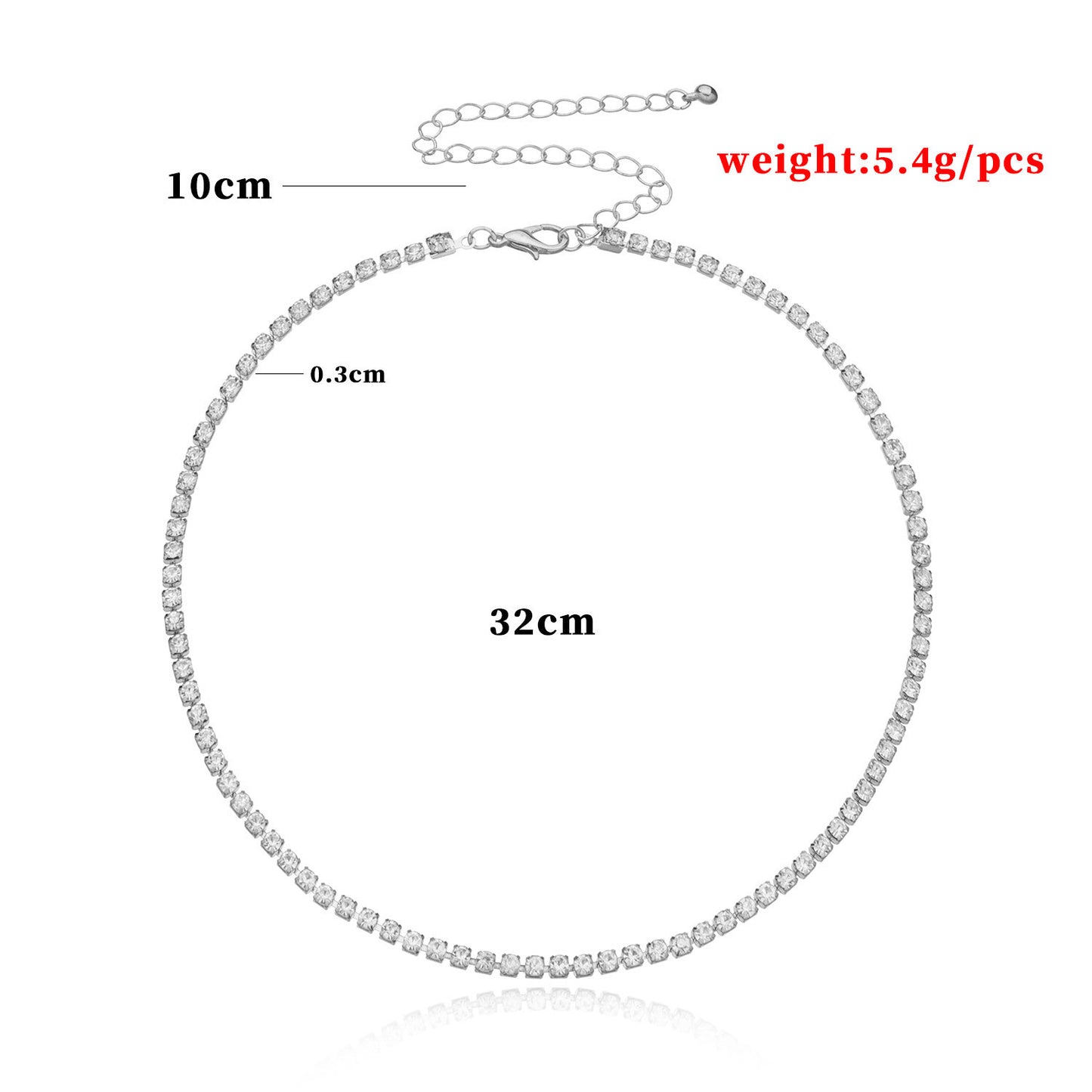 Double Layer Prong Chain Necklace Teardrop Pendant Minimalist Clavicle Necklace for Women