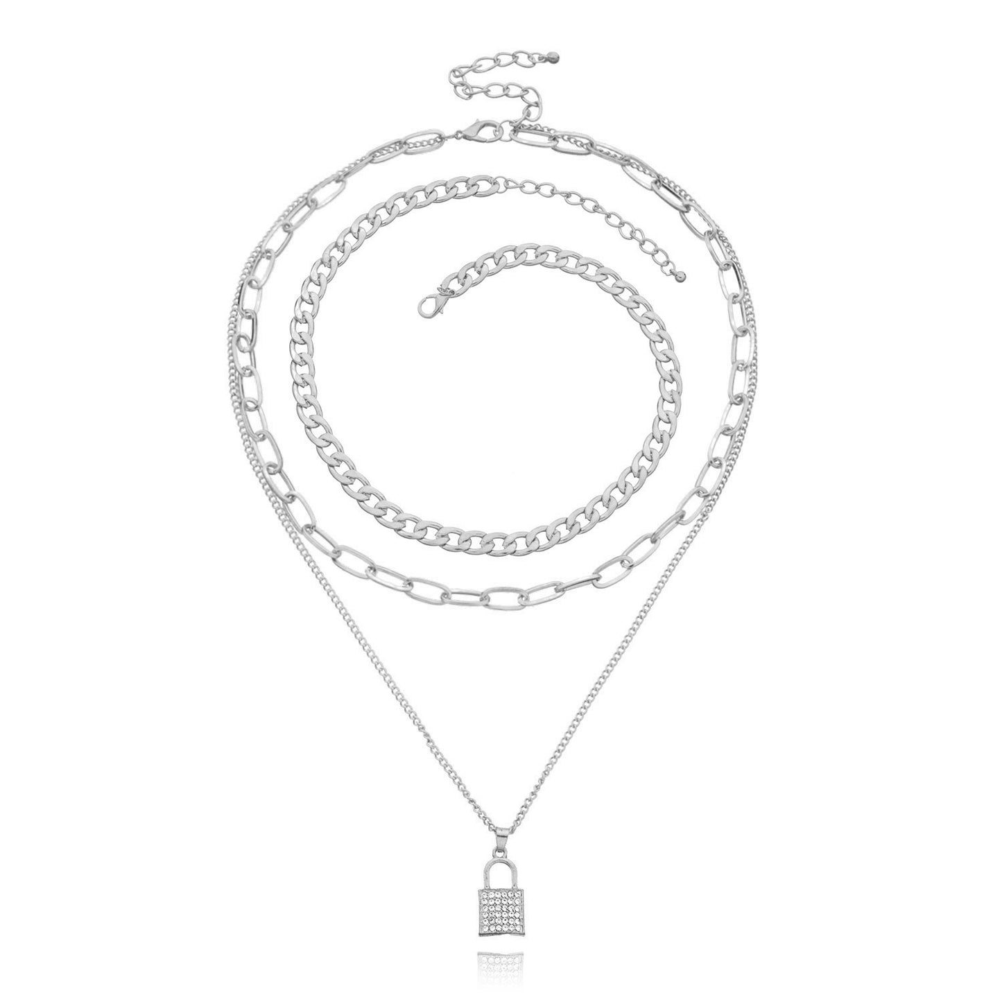 Geometric Alloy Rhinestone Cross Chain Necklace for Women Vintage Luxury Statement Jewelry