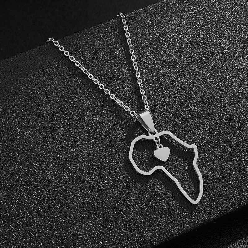 Collar con colgante de corazón de acero de titanio con cadena tipo O, joyería chapada unisex, estilo urbano de moda