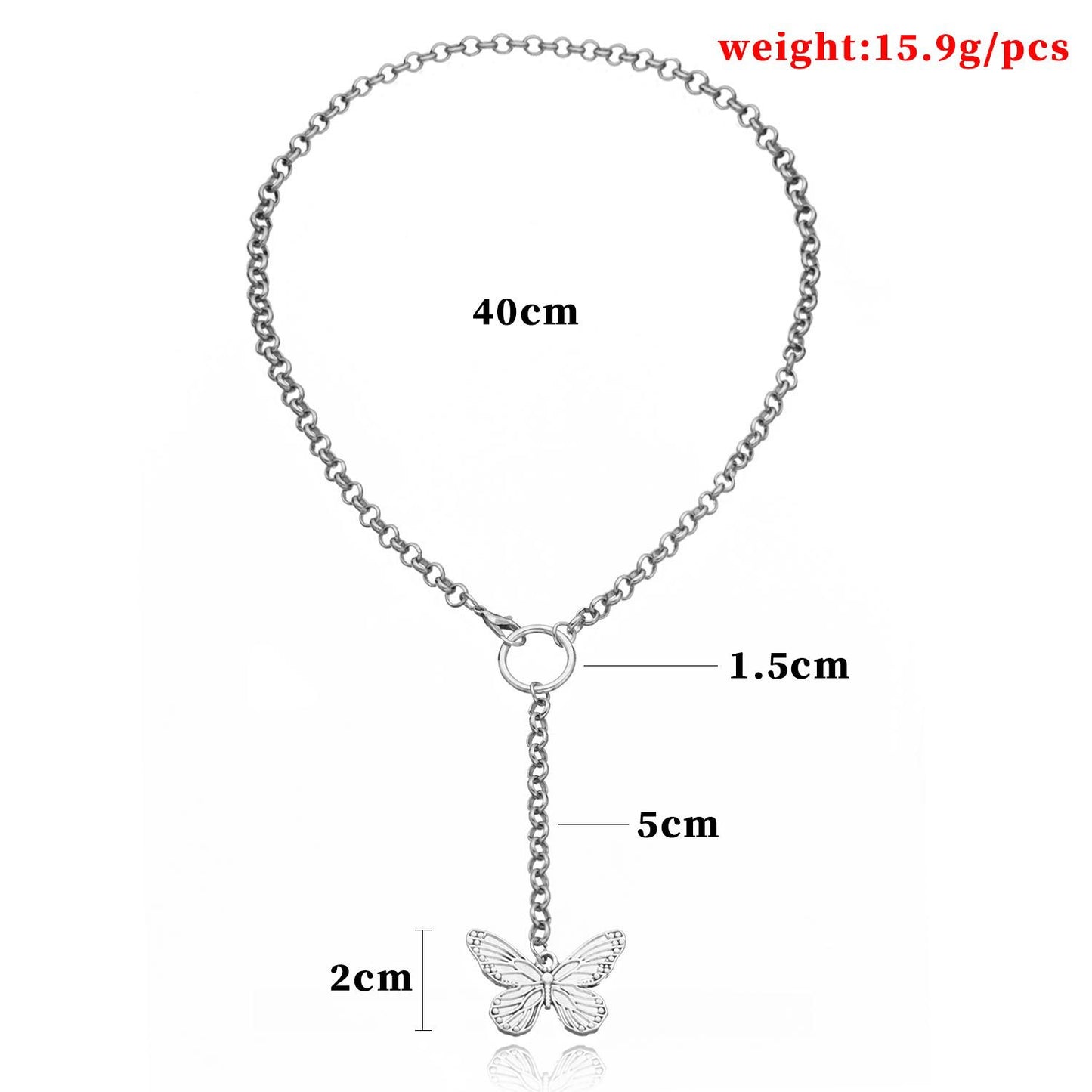 Butterfly Geometric Alloy Necklace for Women, Cross Chain, Plated Jewelry, Elegant Pendant