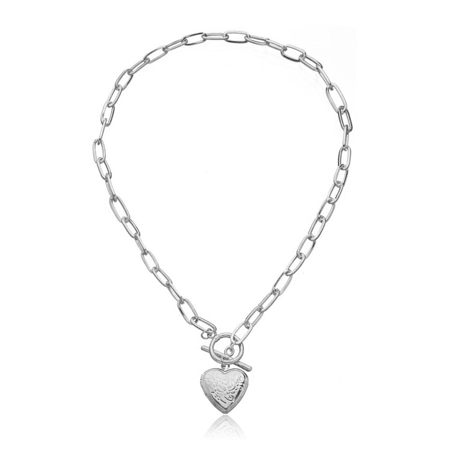 Minimalist Heart Pendant Necklace for Women, Alloy Snake Chain with Plating, Elegant Simple Style, Fashion Jewelry