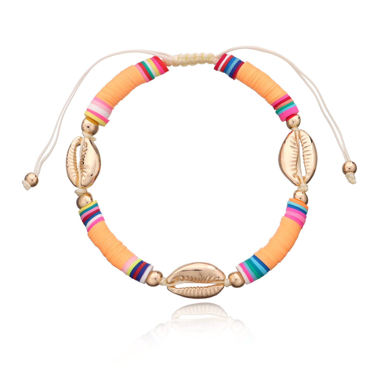 Cadena de pie con animales del zodiaco de arcilla y aleación de oro para mujer, tobillera de playa ajustable, tobillera con cuentas hecha a mano