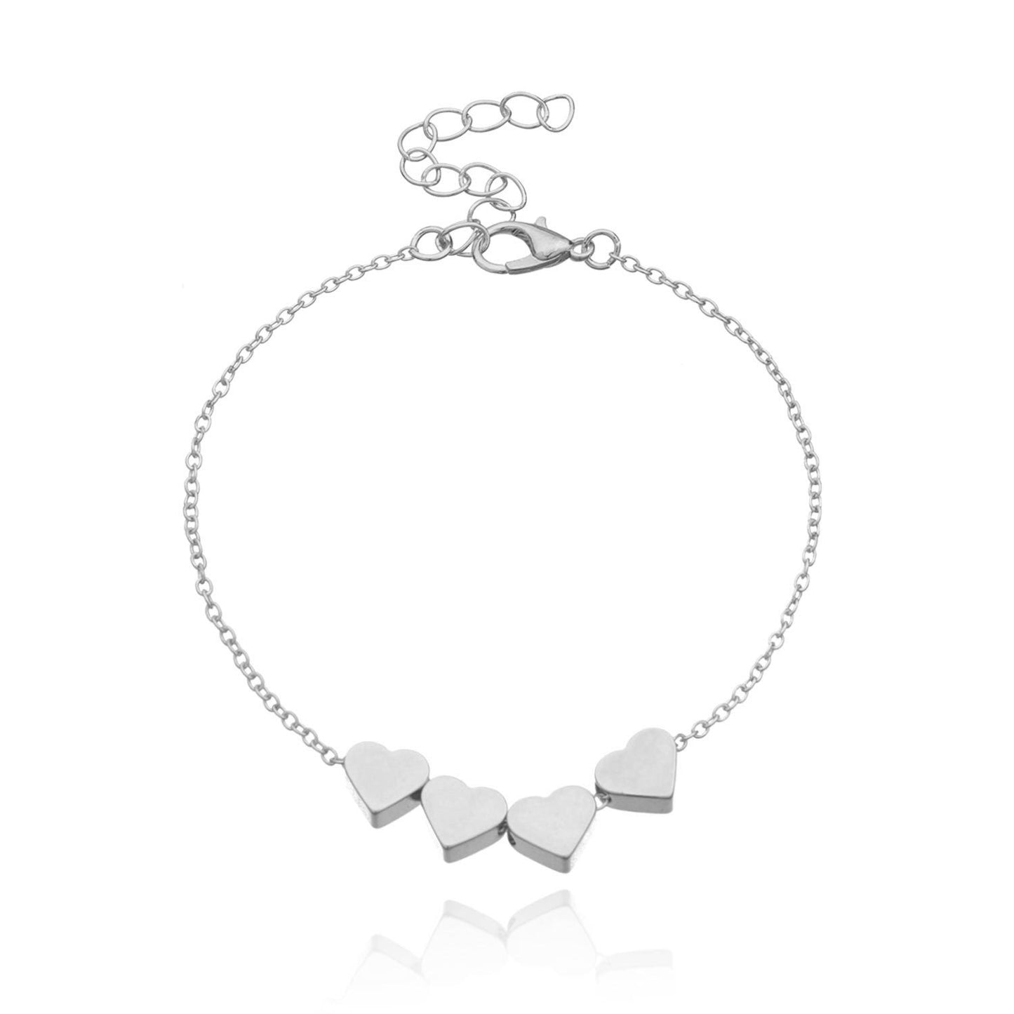 Bracciale da donna a catena Minimalista Elegante a Cuore in Lega Placcata Fai da Te con Ciondolo