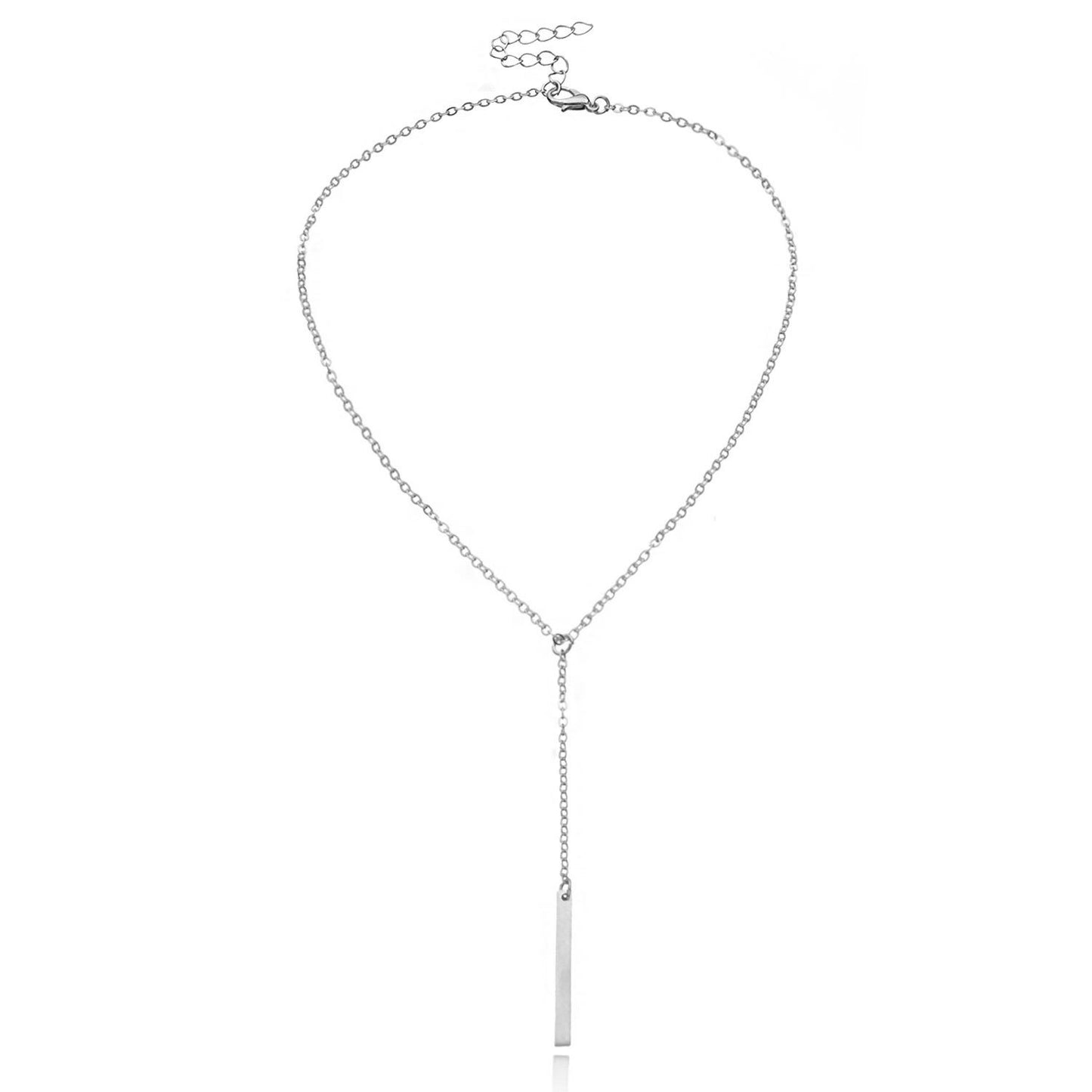 Minimalist Vintage Geometric Alloy Cross Chain Necklace for Women
