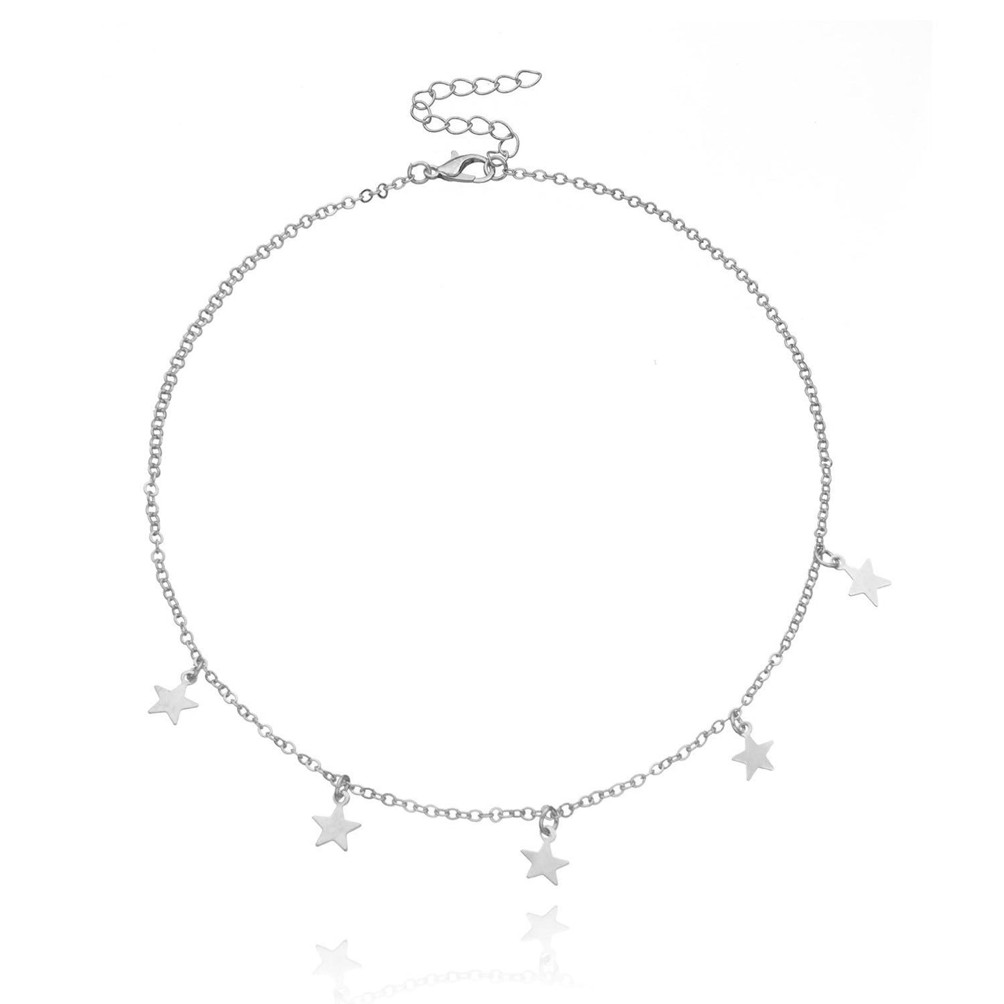 Women's Star Pendant Necklace Alloy Plated Minimalist Cross Chain Fashion Jewelry