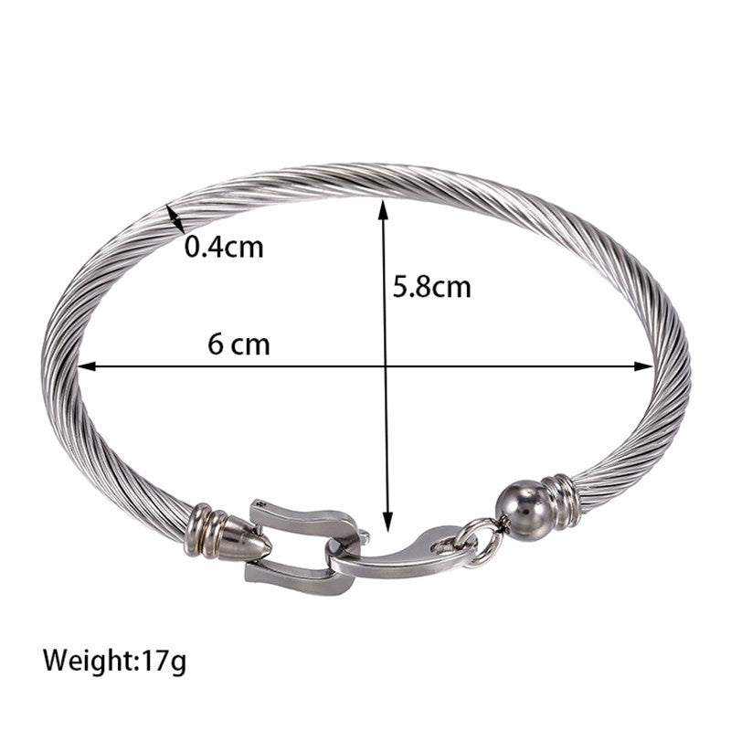 Rose Gold Plated Geometric Titanium Steel Cuff Bracelet