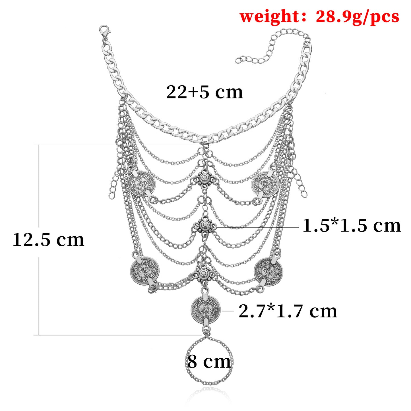 Punk Vintage Geometric Anklet for Women Alloy