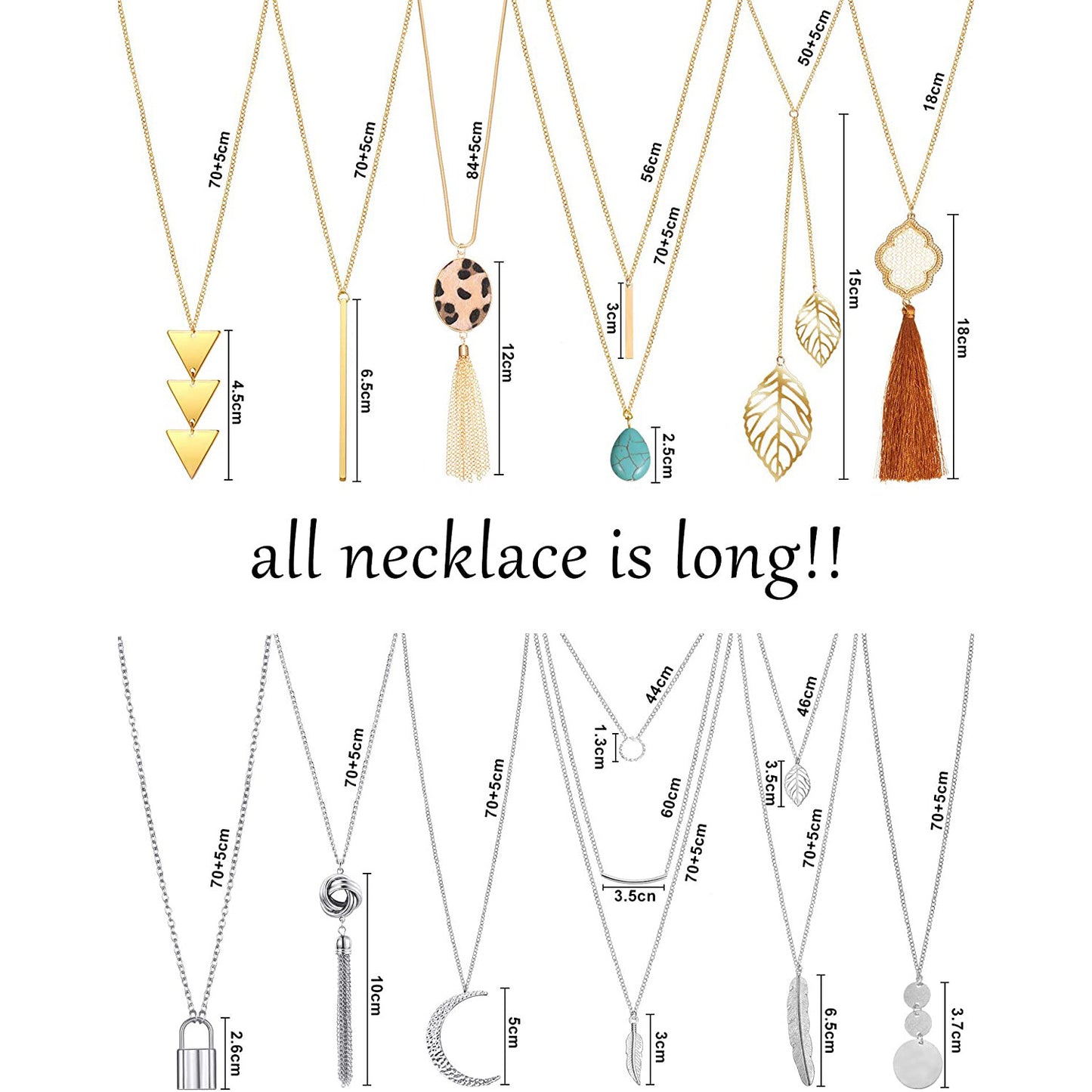 Fashion Geometric Alloy Plated Cross Chain Necklace Set for Women