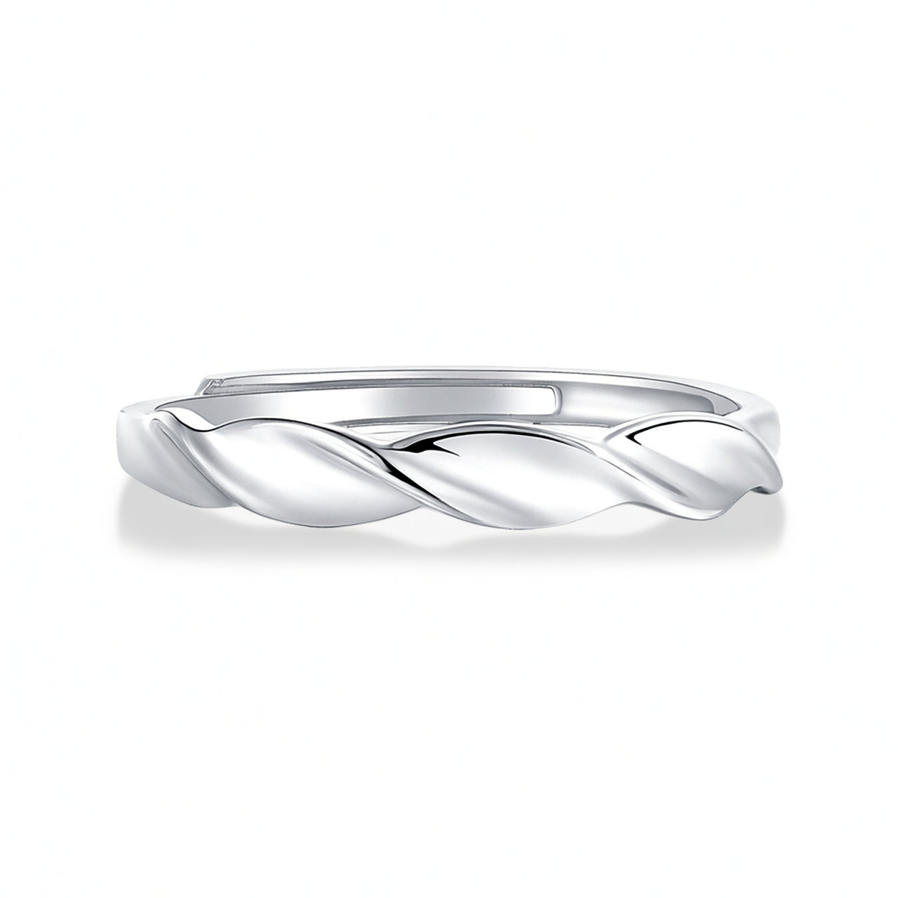 Anello Mobius geometrico placcato oro 18K in argento sterling S925 stile dolce con intarsio di moissanite per coppie