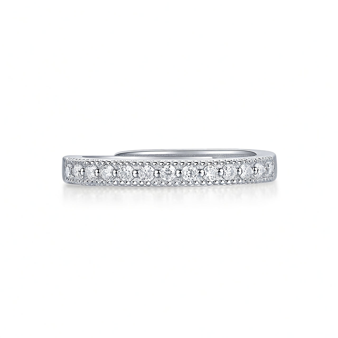 Anello geometrico dolce in argento sterling 925 con placcatura in oro 18 carati e moissanite microincastonata