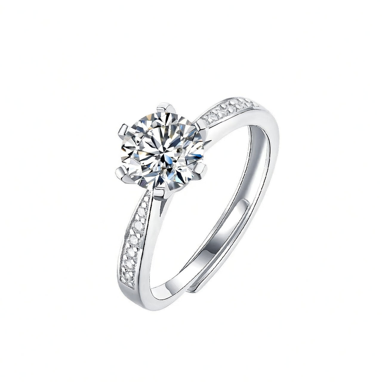 Elegante Anello Rotondo in Moissanite in Argento Sterling 925 Placcato Oro 18K Micro-Intarsio Gioielli Geometrici da Donna