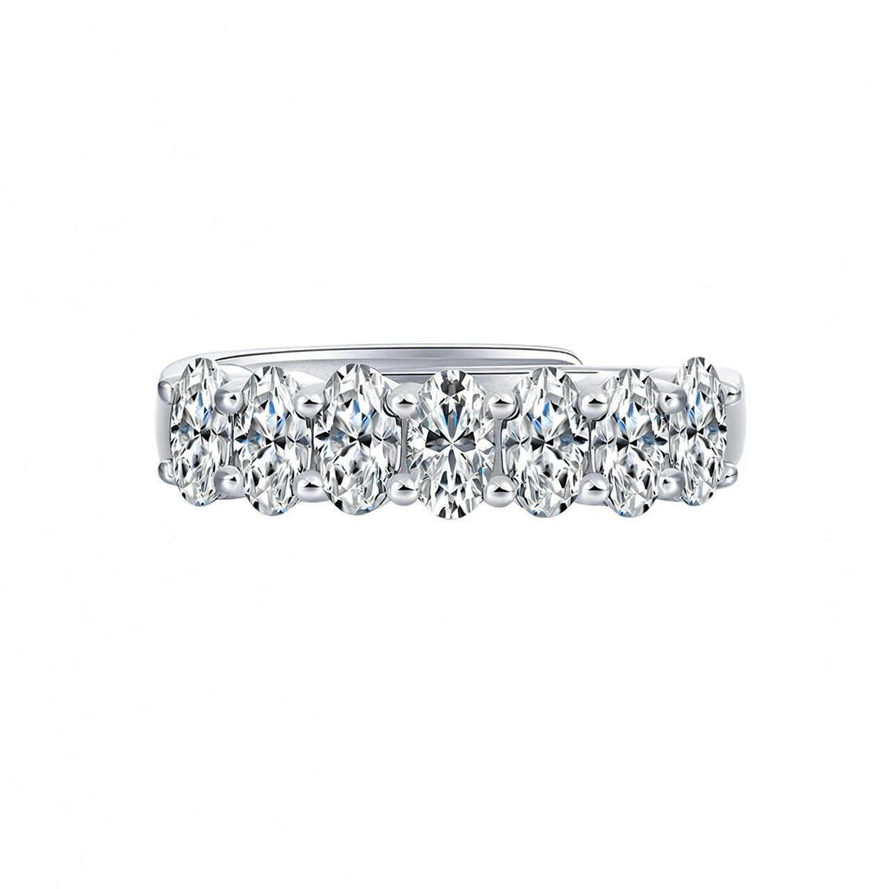 Anello Corona da Donna di Lusso in Argento Sterling 925 Placcato Oro 18K con Moissanite a Forma di Uovo