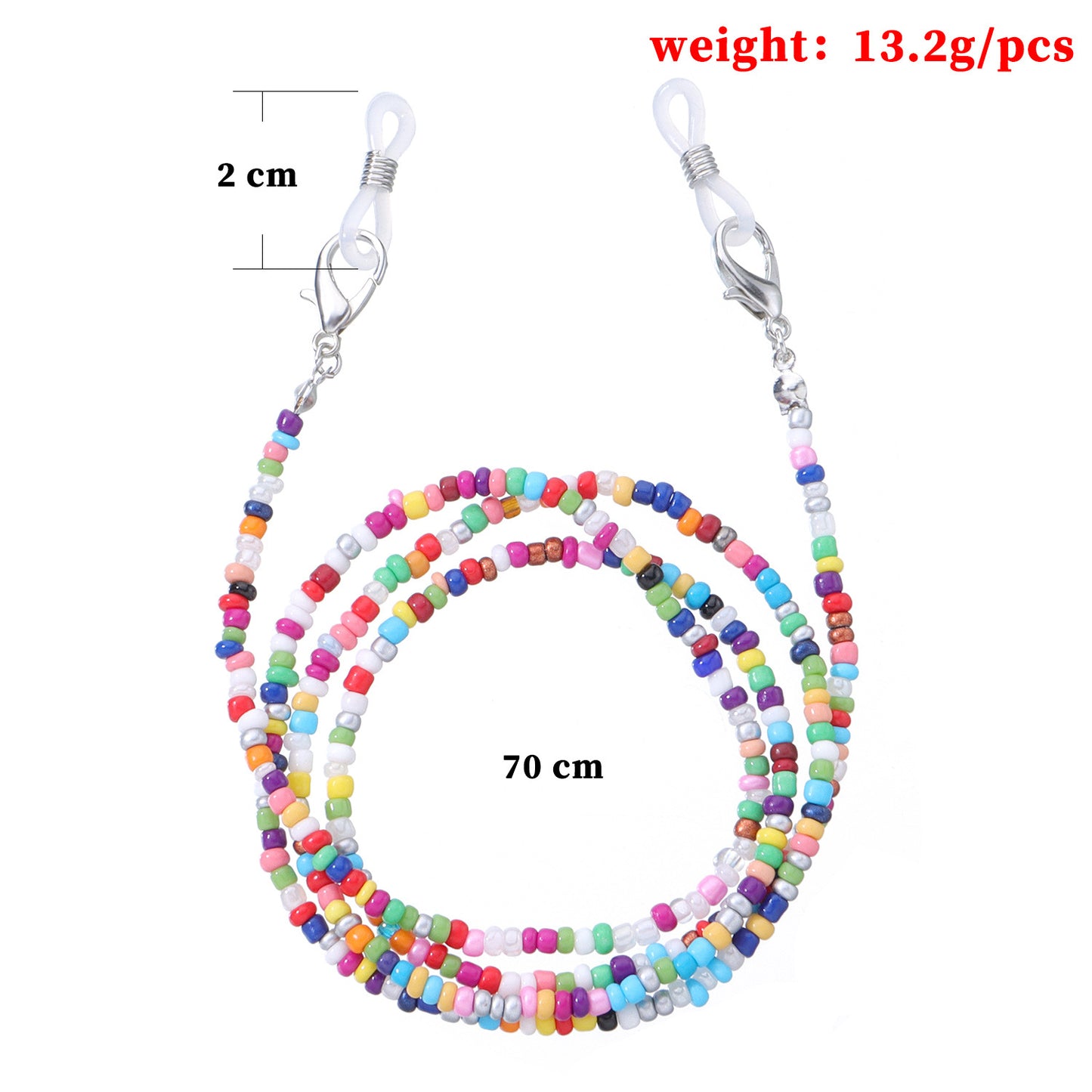 Colorful Glass Bead Mask Chain and Glasses Retainer for Women